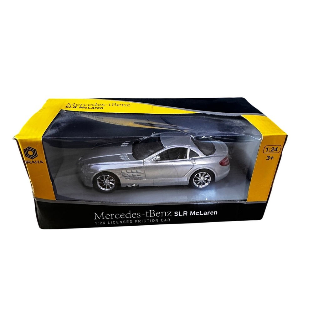 Braha Mercedes-Benz SLR McLaren‎ 1:24 Licensed Friction Car Silver 866-82419 NEW